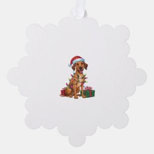 Carte Décorative Noël Éclairage Santa Hat Thai Ridgeback Chien Chri