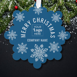 Carte Décorative Nom du logo de l'entreprise Flocon de neige Joyeux