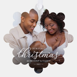 Carte Décorative Notre premier Noël en famille maman et papa