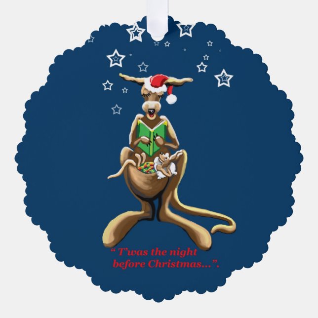 Carte Décorative Nuit Kangaroos avant Noël (Recto)