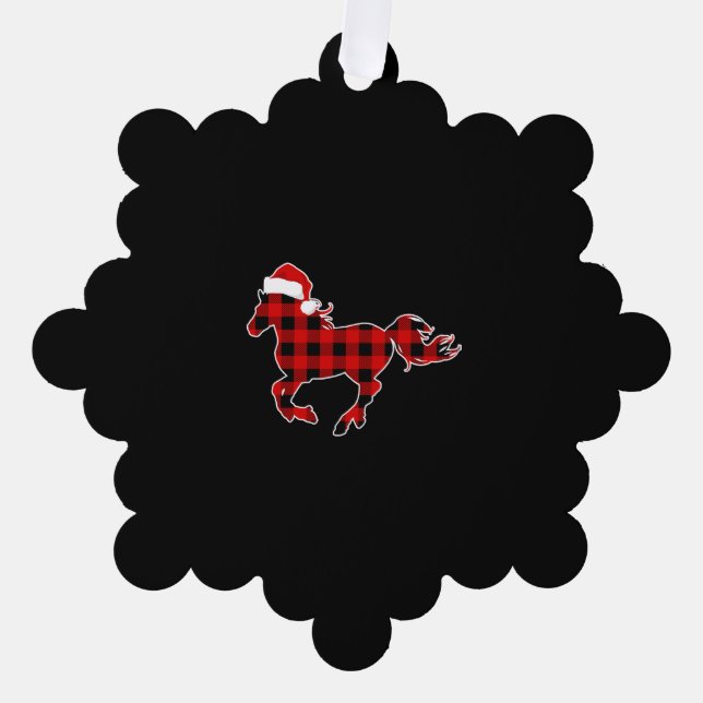 Carte Décorative Pajama Rouge Rouge Cheval Santa Chapel Cadeau de N (Recto)