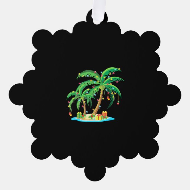 Carte Décorative Palmier de Noël Cocotier de Noël Tropical (Recto)