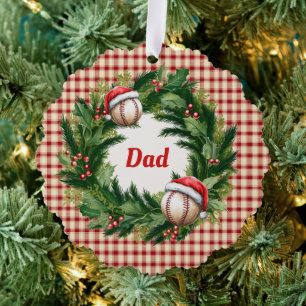 Carte Décorative Papa Baseball Casquette de Santa Personnalisé