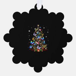 Carte Décorative Papillon Noël Arbre Lumières Femmes Filles Noël B