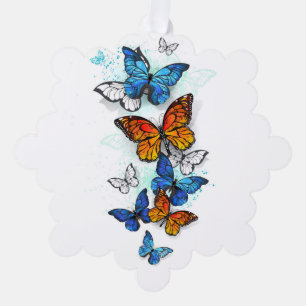 Carte Décorative Papillons volants Morpho et Monarch