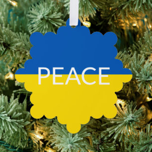 Carte Décorative Peace Ukraine drapeau bleu jaune texte personnalis