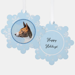 Carte Décorative Peinture de Basenji - Art Original Mignon
