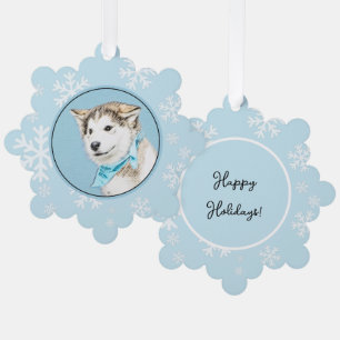 Carte Décorative Peinture Sibérienne Husky Puppy - Art Chien origin