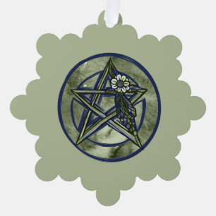 Carte Décorative Pentagramme Pagan Green Witch Nature Lover