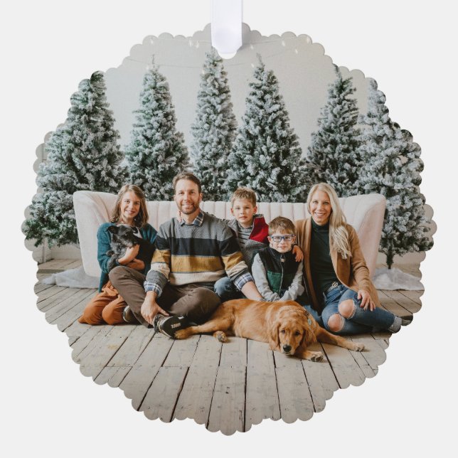 Carte Décorative Personalized Family Photo Christmas Ornament Tag (Recto)