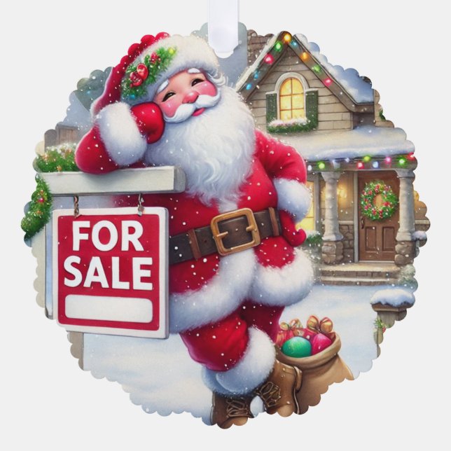 Carte Décorative Personalized Real Estate Agent Santa Business Card (Recto)