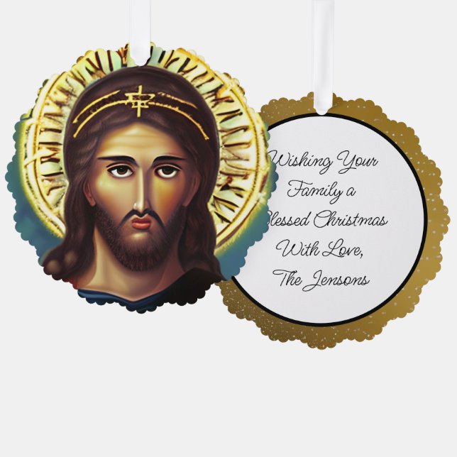 Carte Décorative Personnalisé Jésus Noël Religieux chrétien (Recto/Verso)