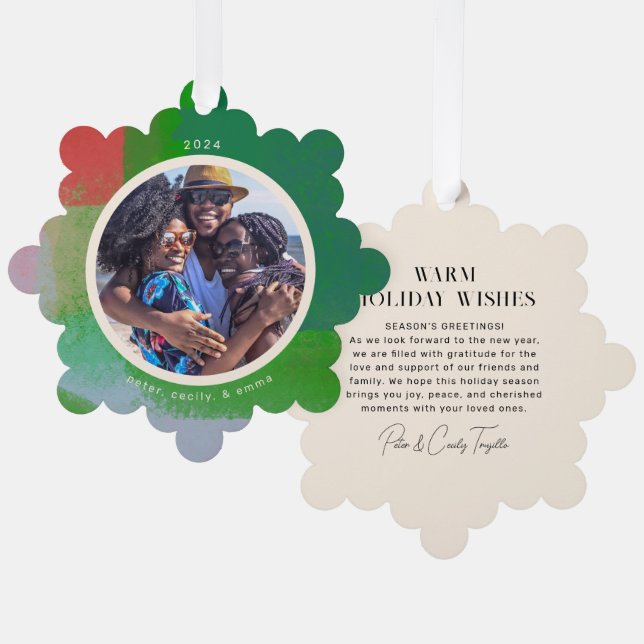 Carte Décorative Photo de cadre peint vert et rouge arable (Recto/Verso)