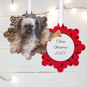 Carte Décorative Photo de chien personnalisée Noël
