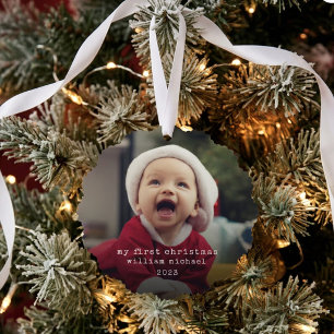 Carte Décorative Photo de Noël de bébé minimaliste