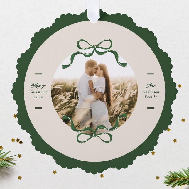 Carte Décorative Photo de Noël de Green Bows (Créateur téléchargé)