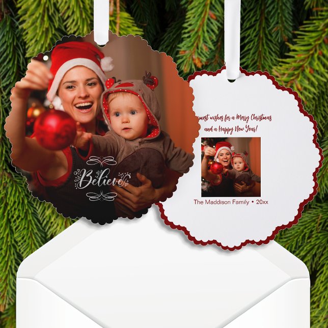 Carte Décorative Photo Holiday Believe pour Noël (Créateur téléchargé)