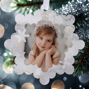 Carte Décorative Photo Magic White Snowflakes and Sparkles