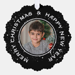 CARTE DÉCORATIVE PHOTO PERSONNALISÉE MERRY CHRISTMAS HEUREUSE NOUVE