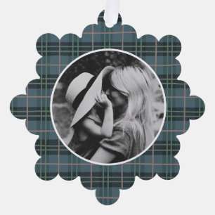 Carte Décorative Photo Tartan bleu Tartan dessinée à la main