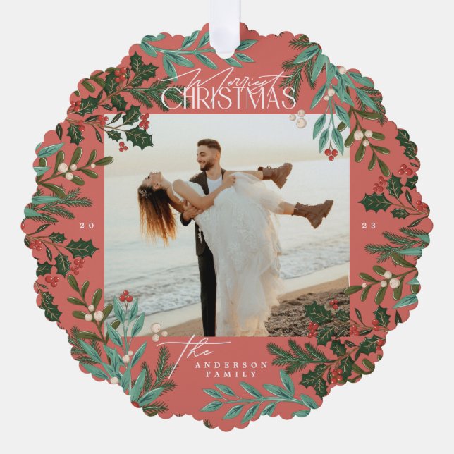 Carte Décorative Photographie de Noël traditionnelle de la Botaniqu (Recto)