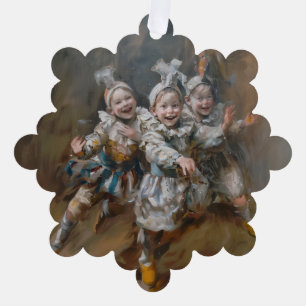 Carte Décorative Pierrots - Papier de décoration