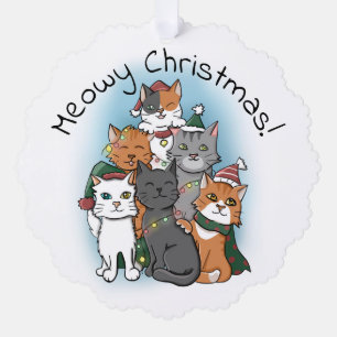 Carte Décorative Pile de chat Drôle Cartographie Noël