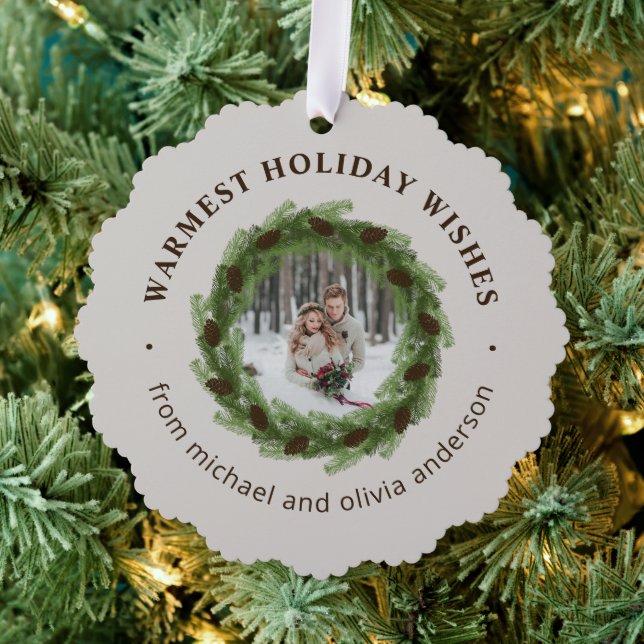 Carte Décorative Pine Wreath Joyeux Cercle de Noël Photo (Insitu (Arbre))