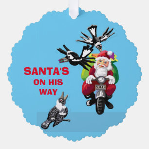 Carte Décorative Potier père Noël et magpies