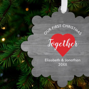 Carte Décorative Premier Noël ensemble Bois rustique