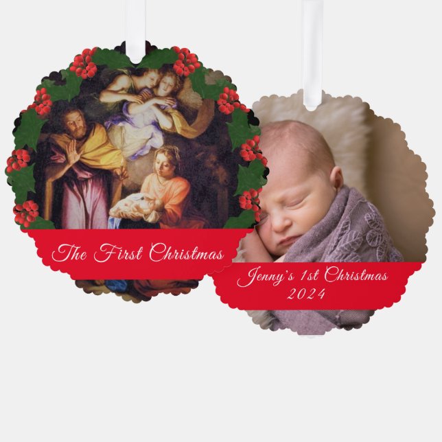 Carte Décorative Première photo de Noël (Recto/Verso)