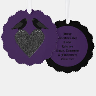 Carte Décorative Ravens gothiques et Black Heart Custom