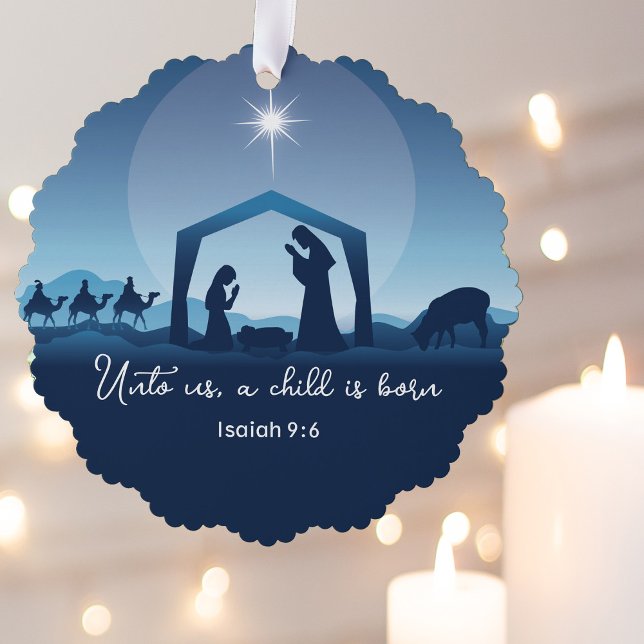 Carte Décorative Religious Christmas Bible Verse Nativity Scene (Créateur téléchargé)