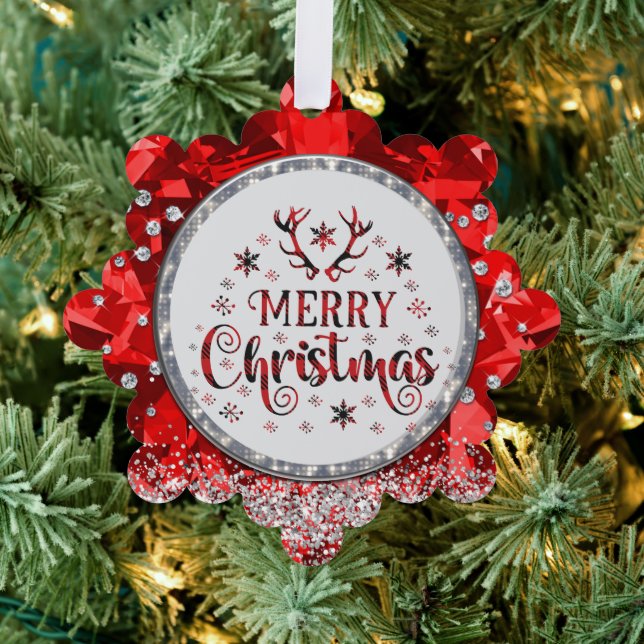 Carte Décorative Rouge magnifique émeraude Joyeux Noël acrylique Aw (Insitu (Arbre))