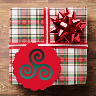 Carte Décorative Rouge Triskele vert