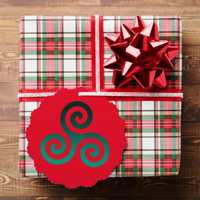 Carte Décorative Rouge Triskele vert (Insitu (Cadeau))
