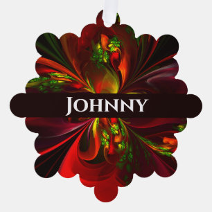 Carte Décorative Rouge vert moderne Floral Abstrait Art Motif #05