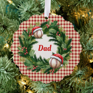 Carte Décorative Santa Cap Baseball Dad Personalized