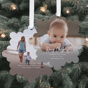Carte Décorative Script brossé minimal Joyeux Noël 2 photo
