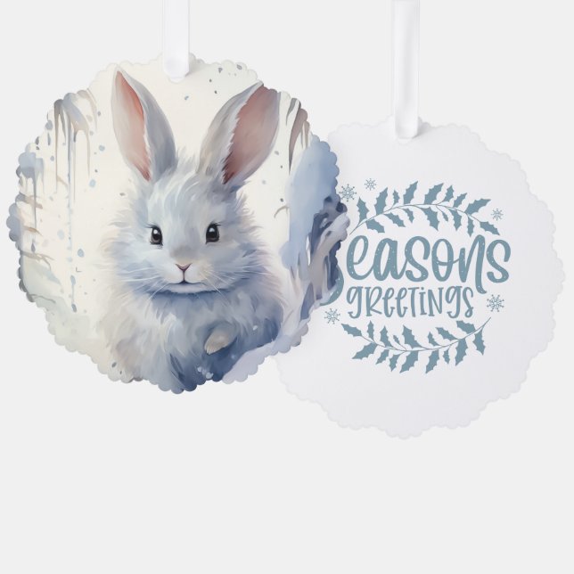 Carte Décorative Season's Greetings Little Rabbit In Snow (Recto/Verso)