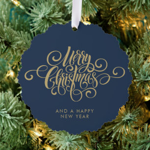 Carte Décorative Simple stylé Botanique Joyeux Noël Script