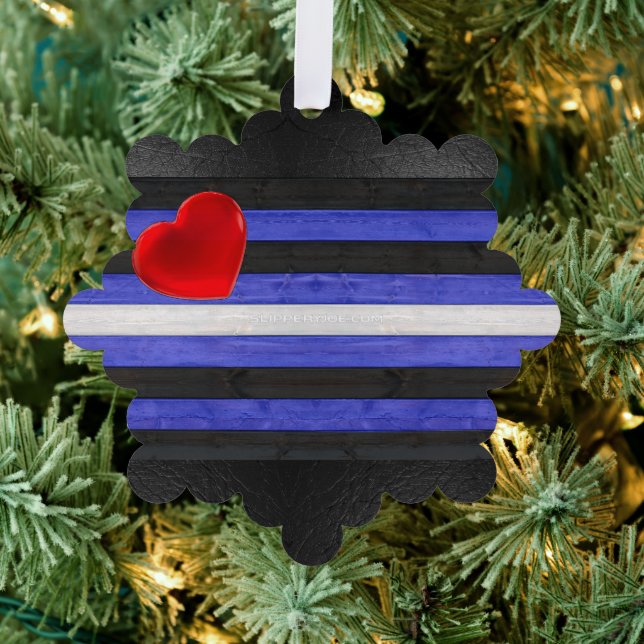 Carte Décorative SlipperyJoe's cuir drapeau orgueil noir bleu royal (Insitu (Arbre))
