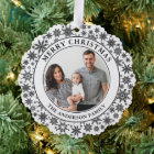 Snowflakes tendance Noir et blanc Joyeux Noël