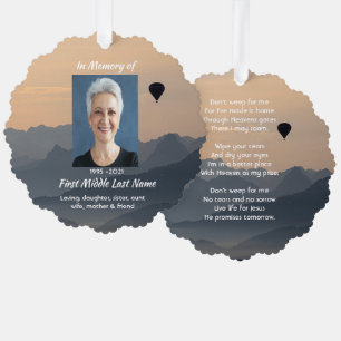 Carte Décorative Souvenir mémorial de montgolfière chrétienne