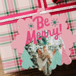 Carte Décorative Soyez Joyeux Pink Scribble Tree photo Arborée