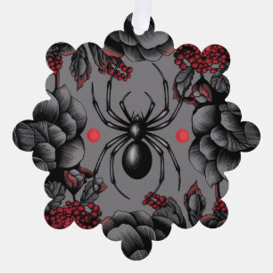 Carte Décorative Spider Floral design style gothique