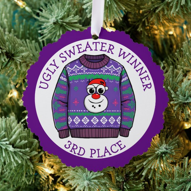 Carte Décorative Third Place Ugly Sweater Winner Christmas (Insitu (Arbre))