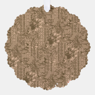 Carte Décorative Un motif floral vintage avec desi marron complexe