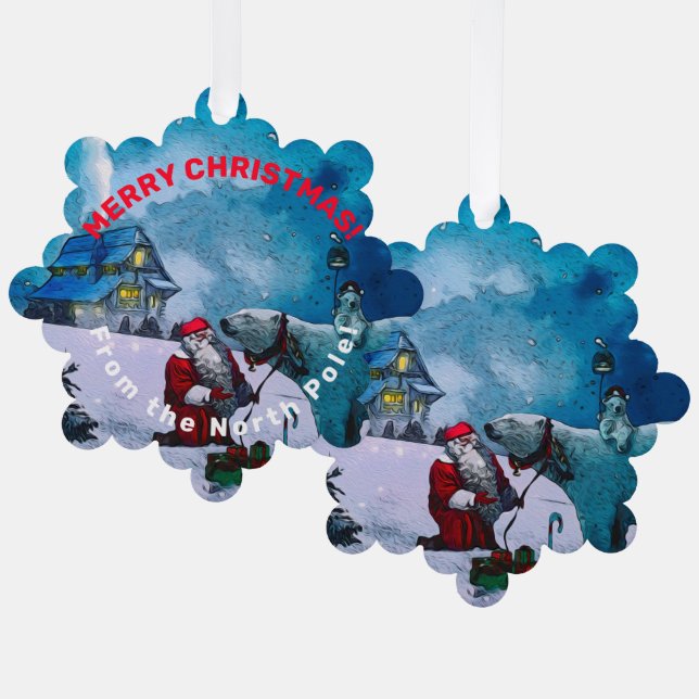 Carte Décorative Une nuit avec Père Noël - Noël (Recto/Verso)