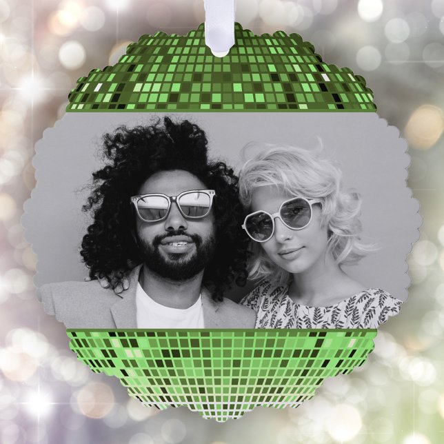 Carte Décorative Vibes Joyeuses Retro Disco Ball Photo Noël (Créateur téléchargé)